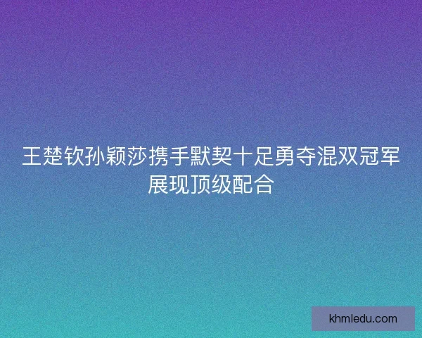 王楚钦孙颖莎携手默契十足勇夺混双冠军展现顶级配合